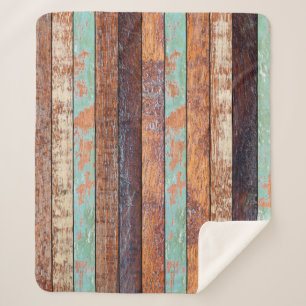 Manta Sherpa textura de fondo de madera vertical envejecida
