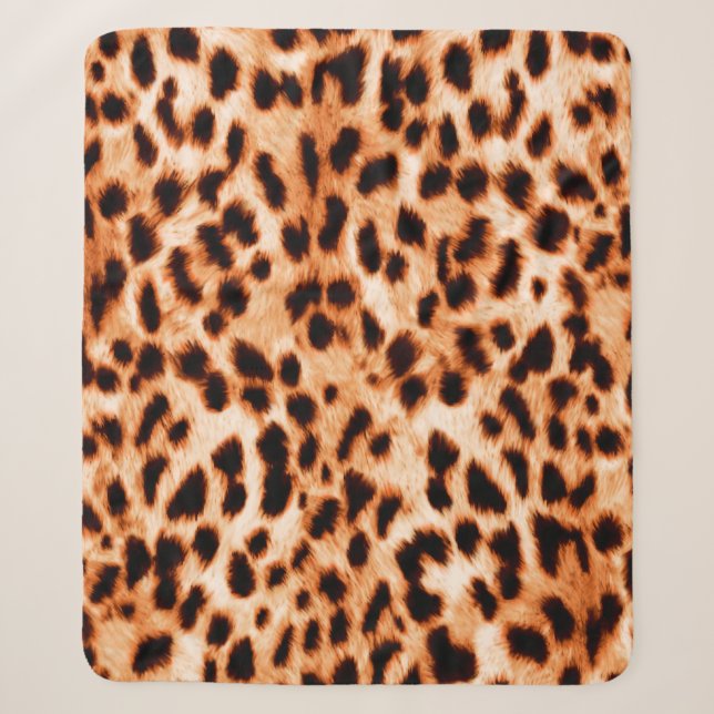 Manta Sherpa Textura de impresión de leopardo (Anverso)