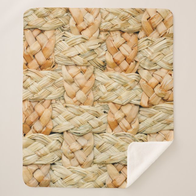 Manta Sherpa textura de paja natural (Anverso)