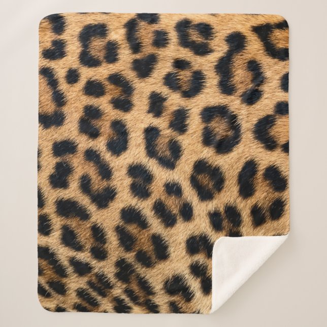 Manta Sherpa Textura de piel de leopardo (Anverso)