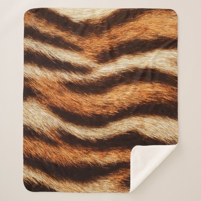 Manta Sherpa textura de piel de tigre (Anverso)