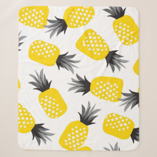 Manta Sherpa Textura de piña, patrón de verano vintage.