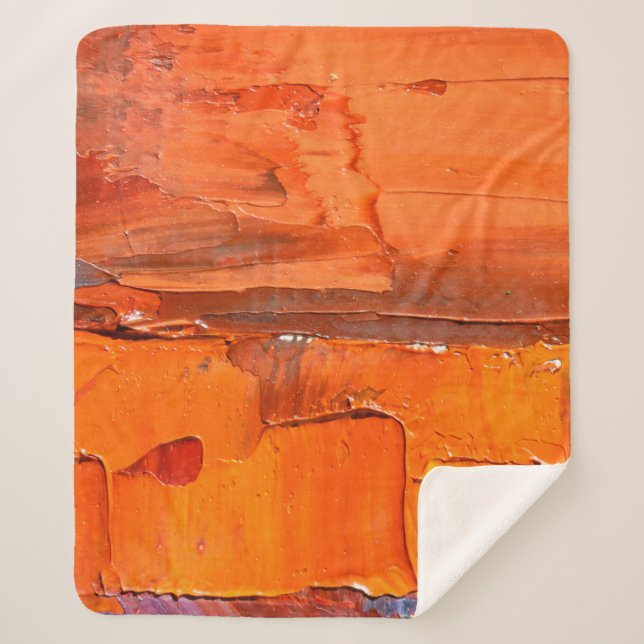 Manta Sherpa Textura de pintura de aceite multicolor. Retroceso (Anverso)