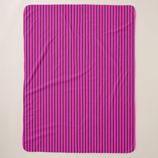 Manta Sherpa textura de rayas rosadas (Anverso)