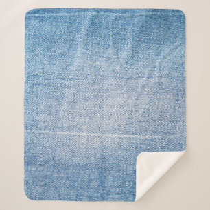 Manta Sherpa Textura de vaqueros de denim azul