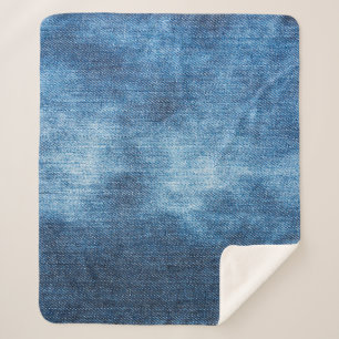 Manta Sherpa Textura de vaqueros de denim azul