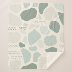 Manta Sherpa Textura de vidrio de playa verde salvia Estética c