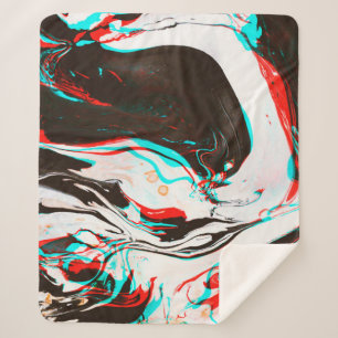 Manta Sherpa Textura distorsionada y rayada del surf con tinta 