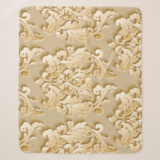 Manta Sherpa Textura elegante del patrón de damasco de época