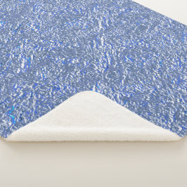 Manta Sherpa Textura Raya azul e efeito prateado