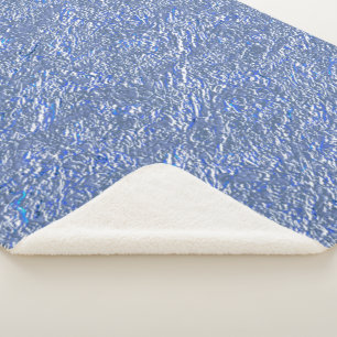 Manta Sherpa Textura Raya azul e efeito prateado