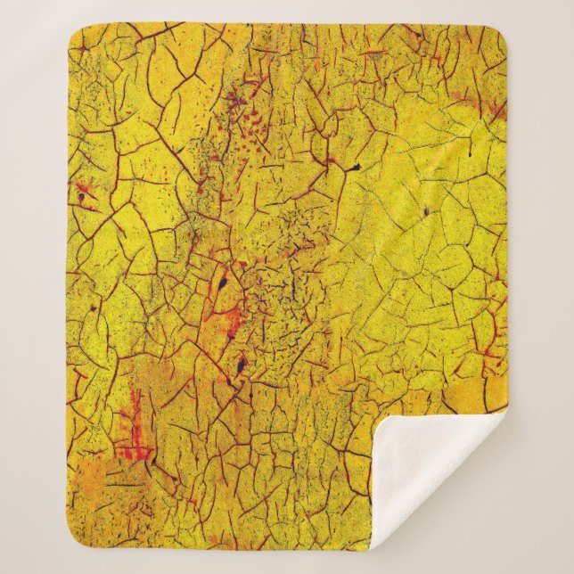Manta Sherpa Texture of old yellow paint crackedabstract,aged,a (Anverso)
