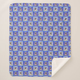 Manta Sherpa Thatch Border Terrier patchwork Pattern
