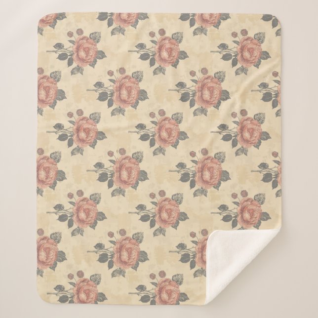 Manta Sherpa The essence of blooming grace pattern (Anverso)
