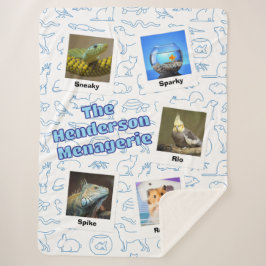 Manta Sherpa The Family Menagerie – Mixed Pet Custom Photo D