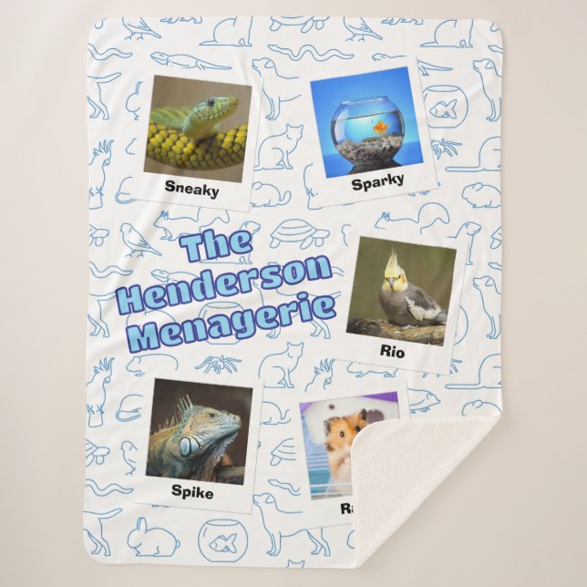 Manta Sherpa The Family Menagerie – Mixed Pet Custom Photo D (Anverso)