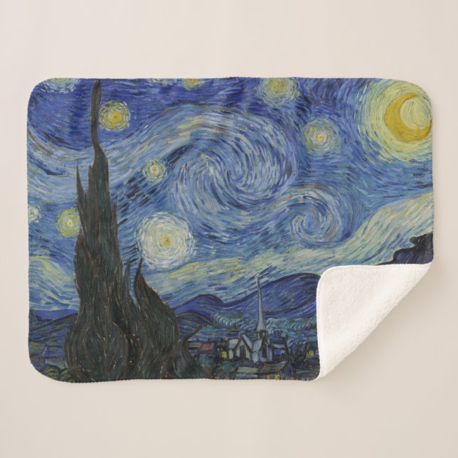 Manta Sherpa The Starry Night (Vincent van Gogh) (Famous Art) (Anverso (horizontal))
