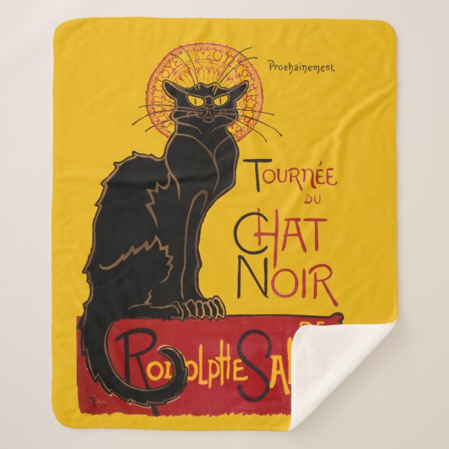 Manta Sherpa Theophile Steinlen - Le Chat Noir Vintage (Anverso)