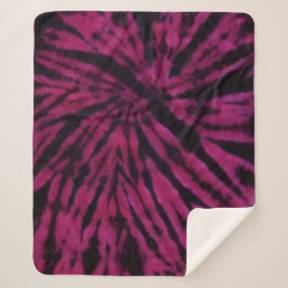 Manta Sherpa Tie-Dye Purple Pink Black Hippie Retro Pattern 