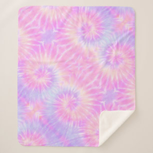 Manta Sherpa Tiedye Pastel Arcoiris Espiral Hippie Tye