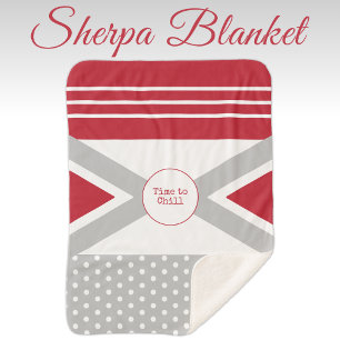 Manta Sherpa Tiempo de cortar rojo y gris