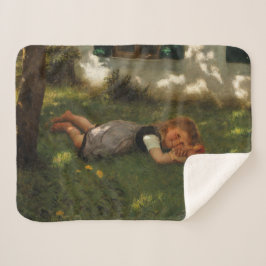 Manta Sherpa Tiempo de refrigerio (Chica joven dulce que yace e