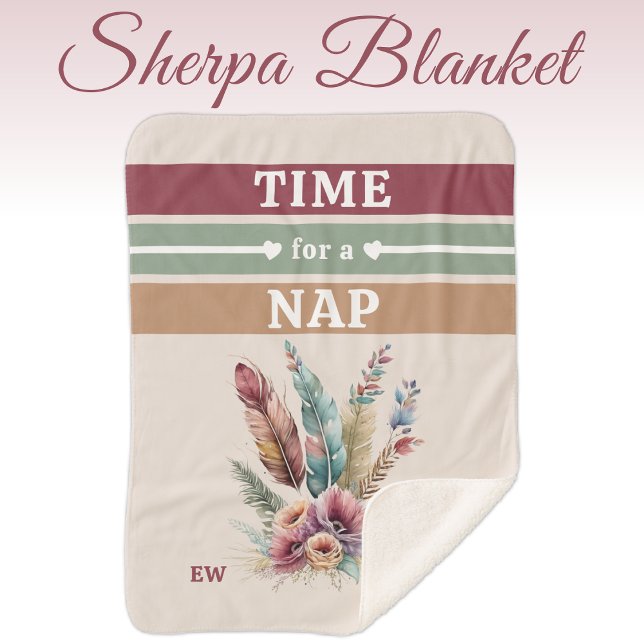 Manta Sherpa Tiempo para una siesta añadir iniciales flores (Subido por el creador)