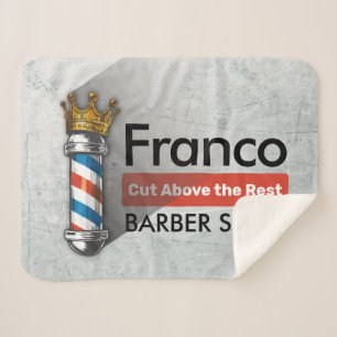 Manta Sherpa Tienda de peinado de barbero Rey Corona Barber Pol