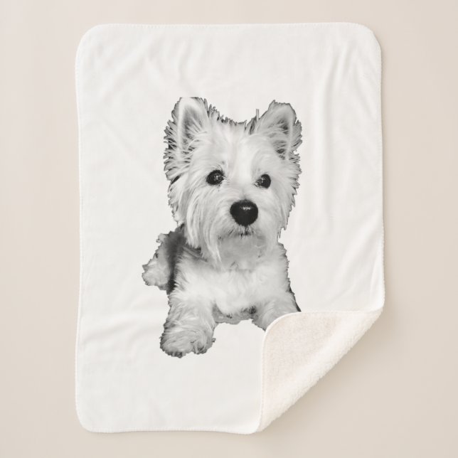 Manta Sherpa Tierra blanca oeste - Westie (Anverso)