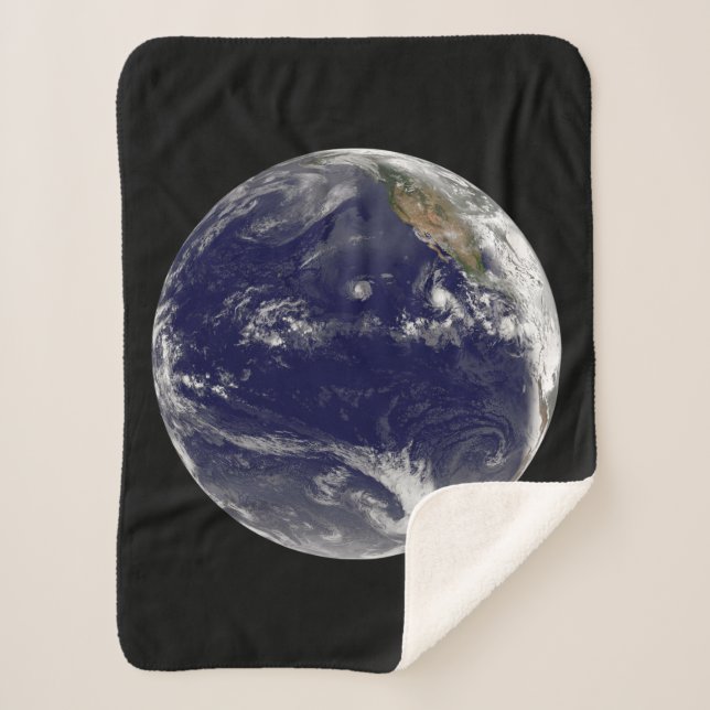 Manta Sherpa Tierra Con Tres Ciclones Tropicales En El Pacífico (Anverso)