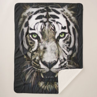 Manta Sherpa Tigre blanco de vidrio templado