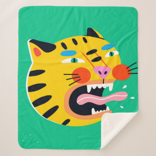 Manta Sherpa Tigre gracioso abstracto