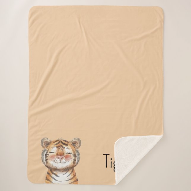Manta Sherpa Tigre Naranja (Anverso)