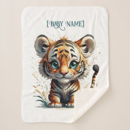 Manta Sherpa Tigre pequeño personalizado