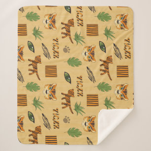 Manta Sherpa Tigre personalizado: Patrón infantil alegre.