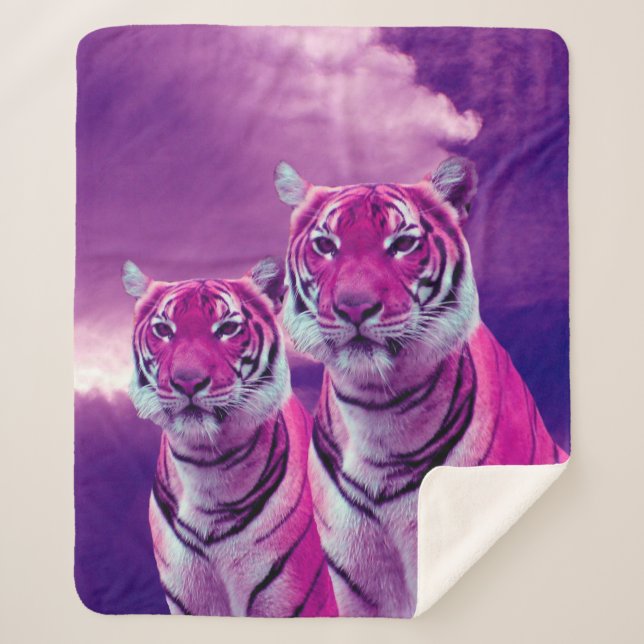 Manta Sherpa Tigres púrpuras (Anverso)
