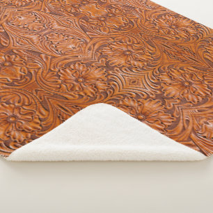 Manta Sherpa Tinta de cuero de cuero en el rústico occidente de