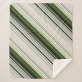 Manta Sherpa Tira blanca y verde