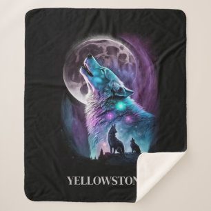 Manta Sherpa Tira de yellowstone Wolf Sherpa Blanket