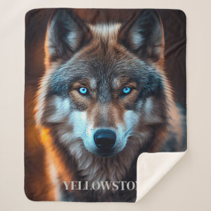 Manta Sherpa Tira de yellowstone Wolf Sherpa Blanket