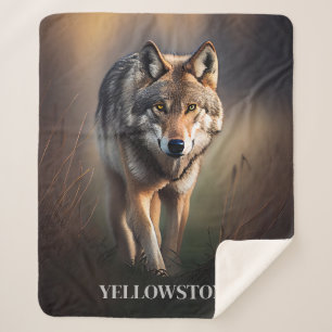 Manta Sherpa Tira de yellowstone Wolf Sherpa Blanket
