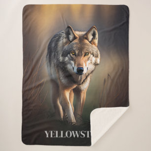 Manta Sherpa Tira de yellowstone Wolf Sherpa Blanket