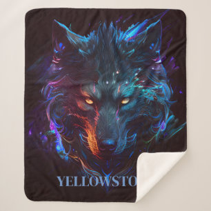 Manta Sherpa Tira de yellowstone Wolf Sherpa Blanket