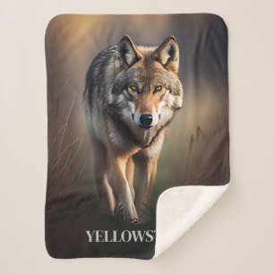 Manta Sherpa Tira de yellowstone Wolf Sherpa Blanket