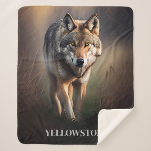 Manta Sherpa Tira de yellowstone Wolf Sherpa Blanket