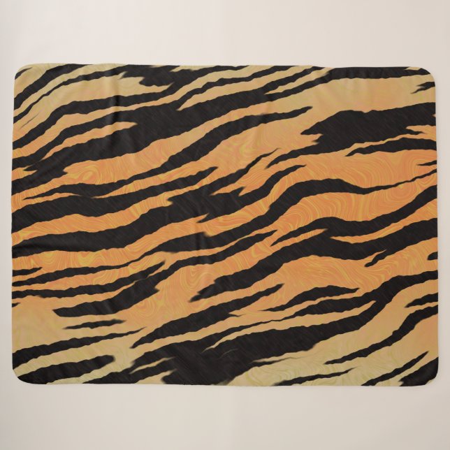 Manta Sherpa Tiras de tigre (Anverso (horizontal))
