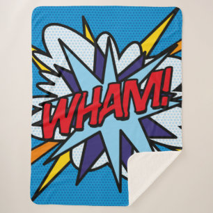 Manta Sherpa Tirón de cómic tipográfico moderno genial WHAM Div