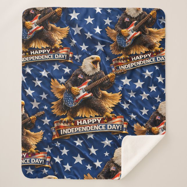 Manta Sherpa Title rock in American Eagle happy Independence Da (Anverso)