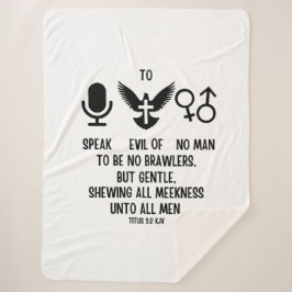 Manta Sherpa Titus 3:2 KJV Biblia Verse Cita