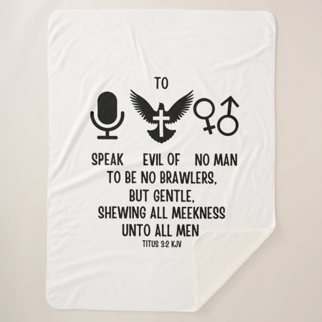 Manta Sherpa Titus 3:2 KJV Biblia Verse Cita (Anverso)